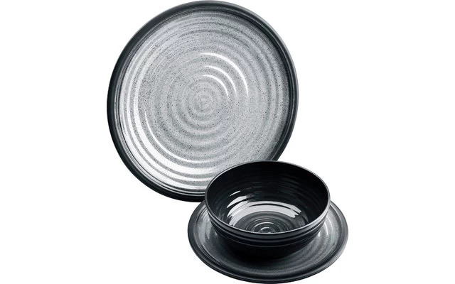 Flamefield Granite Melamin Geschirr-Set 12-tlg. Grey 1 Flamefield Granite Melamin Geschirr-Set 12-tlg. Grey