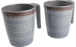 Bo-Camp Melamin Henkelbecher 400 Ml Set 4 Stück Blau / Braun -Outdoor Leben Verkauf 385531 2833807