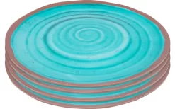 Bo-Camp Melamin Essteller 4er-Set Blau / Braun