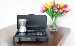 CF Parker 2-flammiger Gaskocher Ohne Zündsicherung Anthrazit -Outdoor Leben Verkauf 397944 2906034