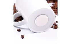 Silwy® Porzellan Magnet Henkel Tassen Inkl. Metall-Nano-Gel-Pads 2 Stück Schwarze Untersetzer