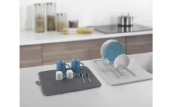 Metaltex Dry-Tex 2-in-1 Abtropfgestell Mit Microfasermatte Silber -Outdoor Leben Verkauf 497516 3367496