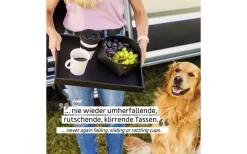 Silwy® Porzellan Magnet-Henkel-Tassen REISELUST 2er-Set Inkl. Metall-Nano-Gel-Pads BLACK (0,27 L)