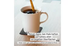 Silwy® Porzellan Magnet-Henkel-Tassen REISELUST 2er-Set Inkl. Metall-Nano-Gel-Pads BLACK (0,27 L) -Outdoor Leben Verkauf 693299 4711703