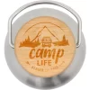 Camplife Edelstahlflasche Mit Bambusdeckel 350 Ml